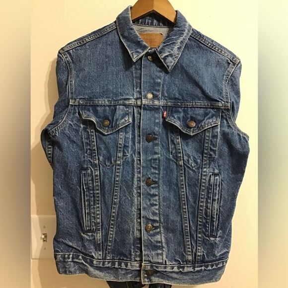 Levi’s Jean Jacket Vintage Trucker Style Made In U.S.A 71506-0214 Size 42L - Picture 5 of 15